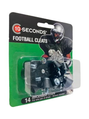 10 Seconds ® Football Cleats 1/2" | Black Steel-Tipped