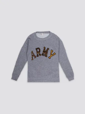 80S ARMY PATCHED CREW NECK SWEATSHIRT