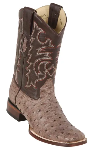 8220385  LOS ALTOS BOOTS WIDE SQUARE TOE OSTRICH RUSTIC BROWN