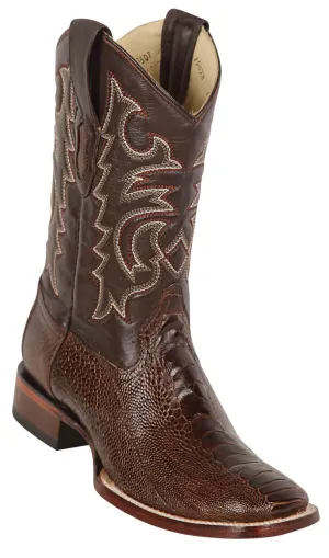 8220507 LOS ALTOS BOOTS WIDE SQUARE TOE OSTRICH LEG BROWN