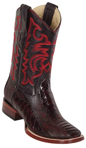 8220518 LOS ALTOS BOOTS WIDE SQUARE TOE OSTRICH LEG BLACK CHERRY