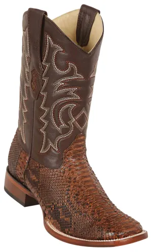 8225766 LOS ALTOS BOOTS WIDE SQUARE TOE PYTHON PORTO BROWN