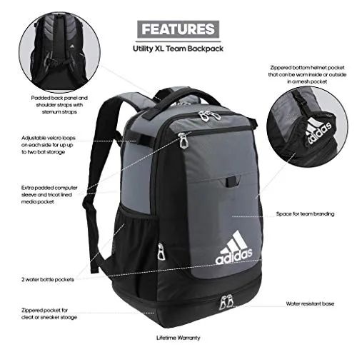 adidas Unisex Utility XL Team Backpack, Team Onix, ONE SIZE