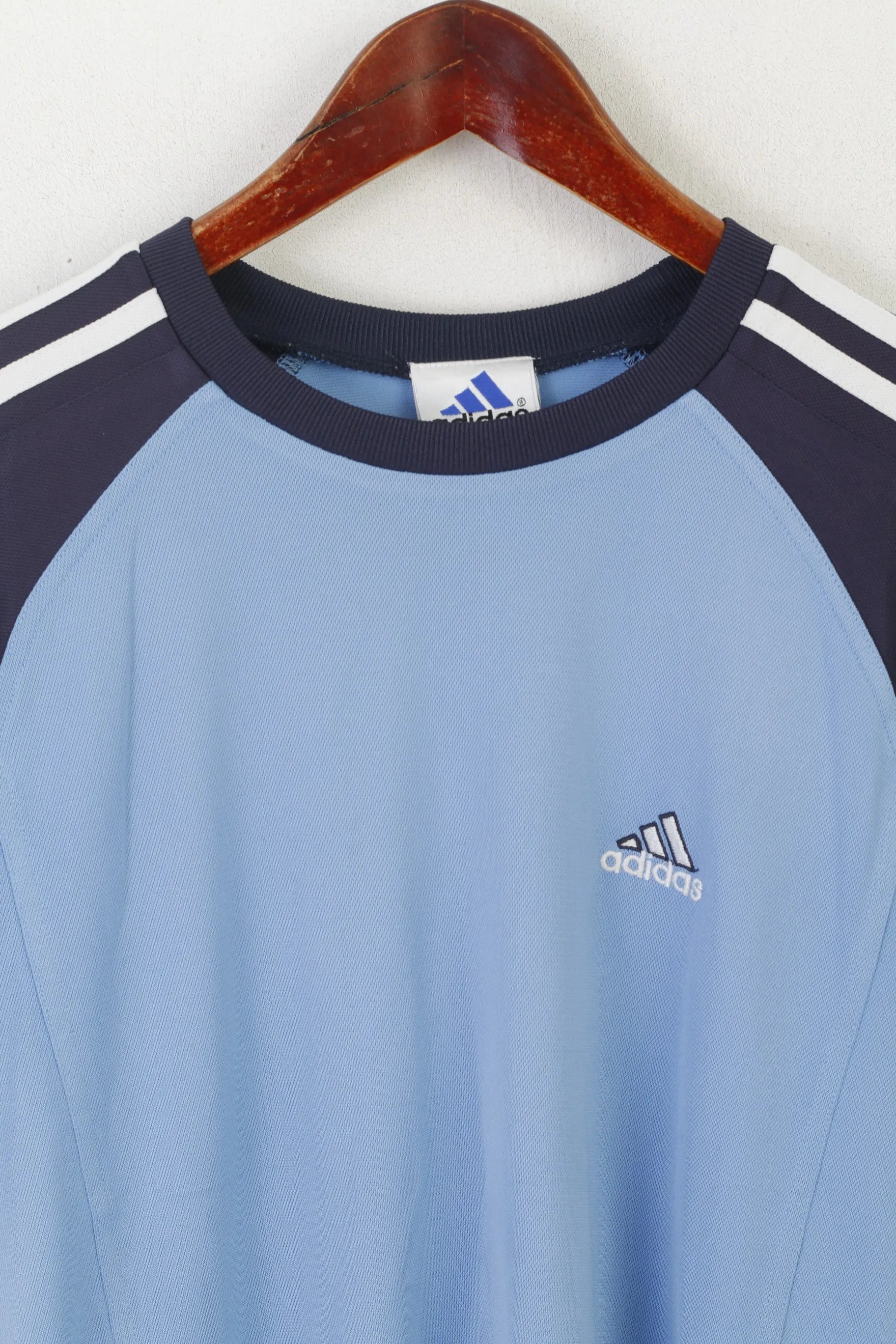 Adidas Youth 16 Age 176 Shirt Blue Climalite Sportswear Vintage Training Top