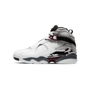 Air Jordan 8 Womens Retro 'White Burgundy' Shoes