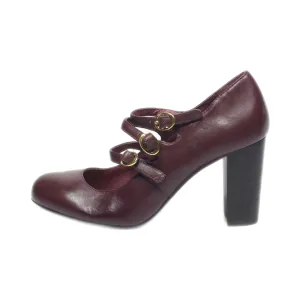 Andre High-Heel Shoes Leather Maroon Colour For Women