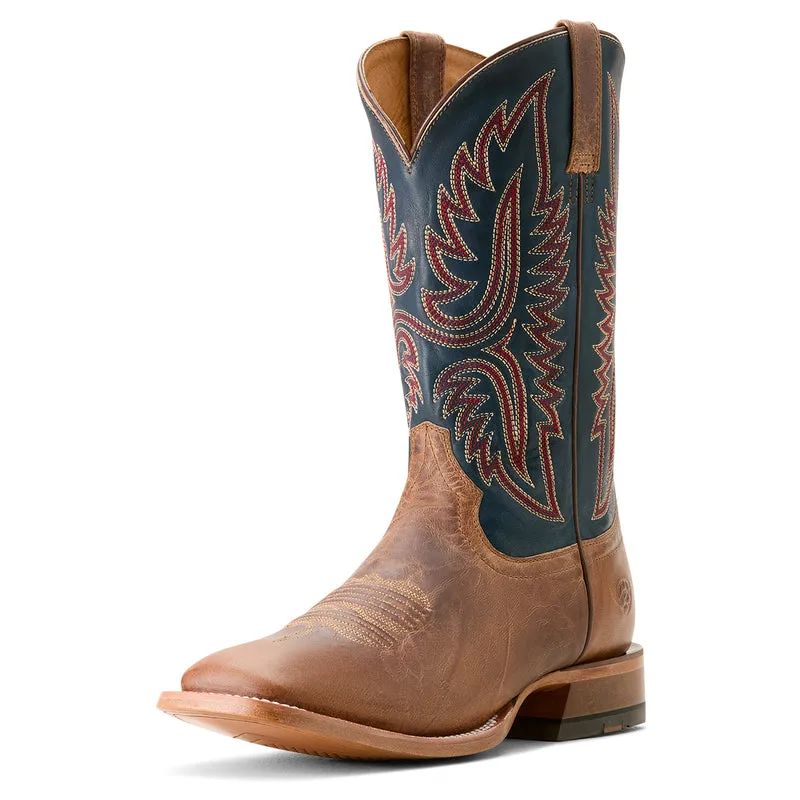 'Ariat' Men's Tanglewood SQ Toe - Bone / Honorable Blue