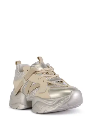 AZALEA WANG AMADO CHUNKY SILVER SNEAKER