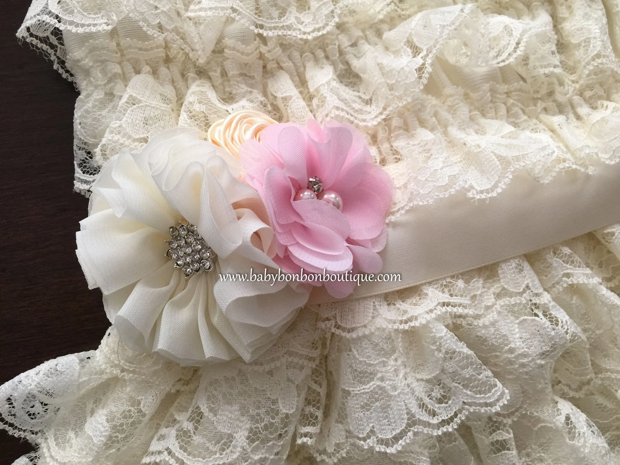 Baby Girl Ivory Lace Dress, Baby Flower Girl