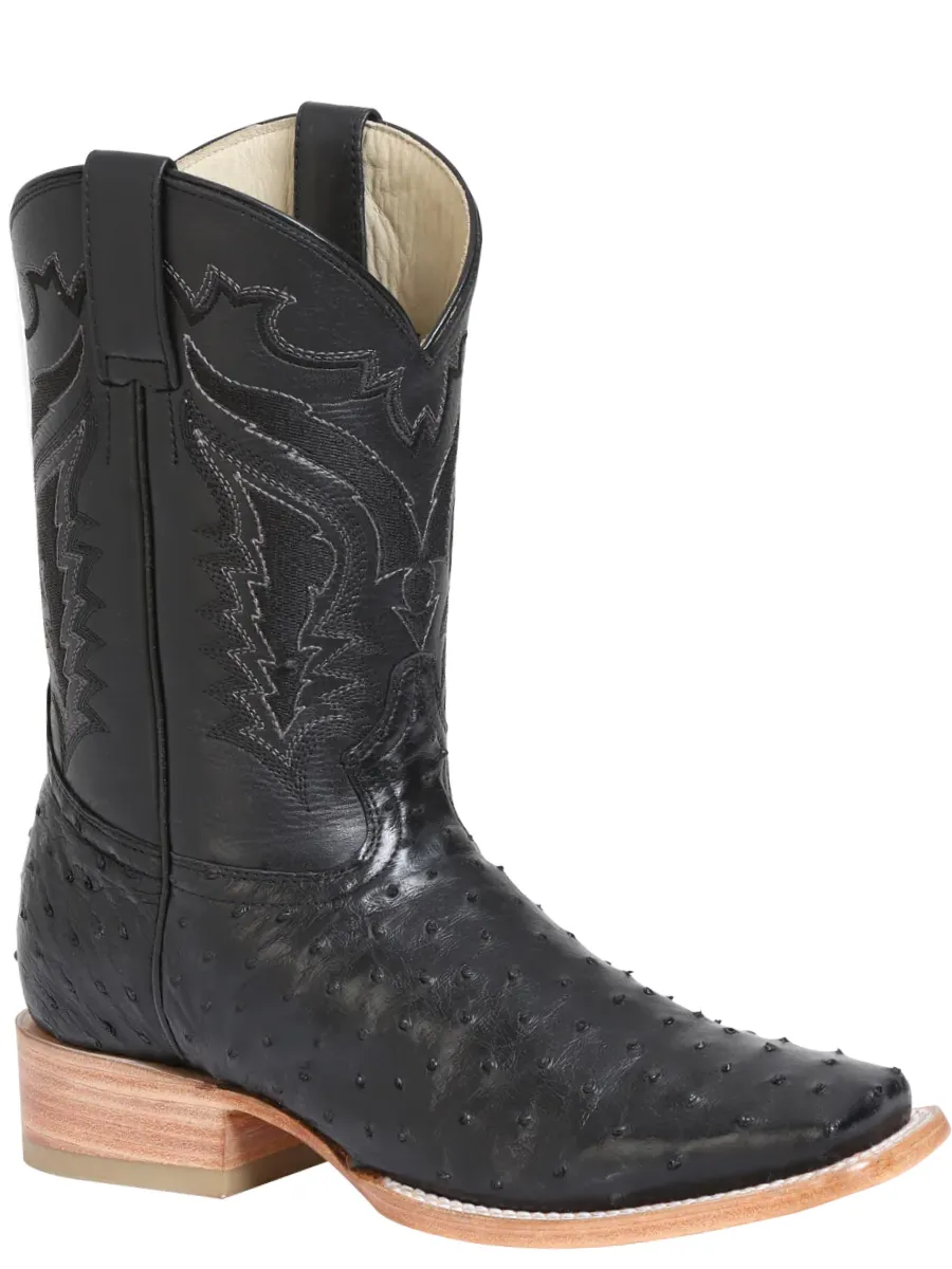 Botas Vaqueras Rodeo Exoticas de Avestruz Original para Hombre '100 Años' - ID: 42771