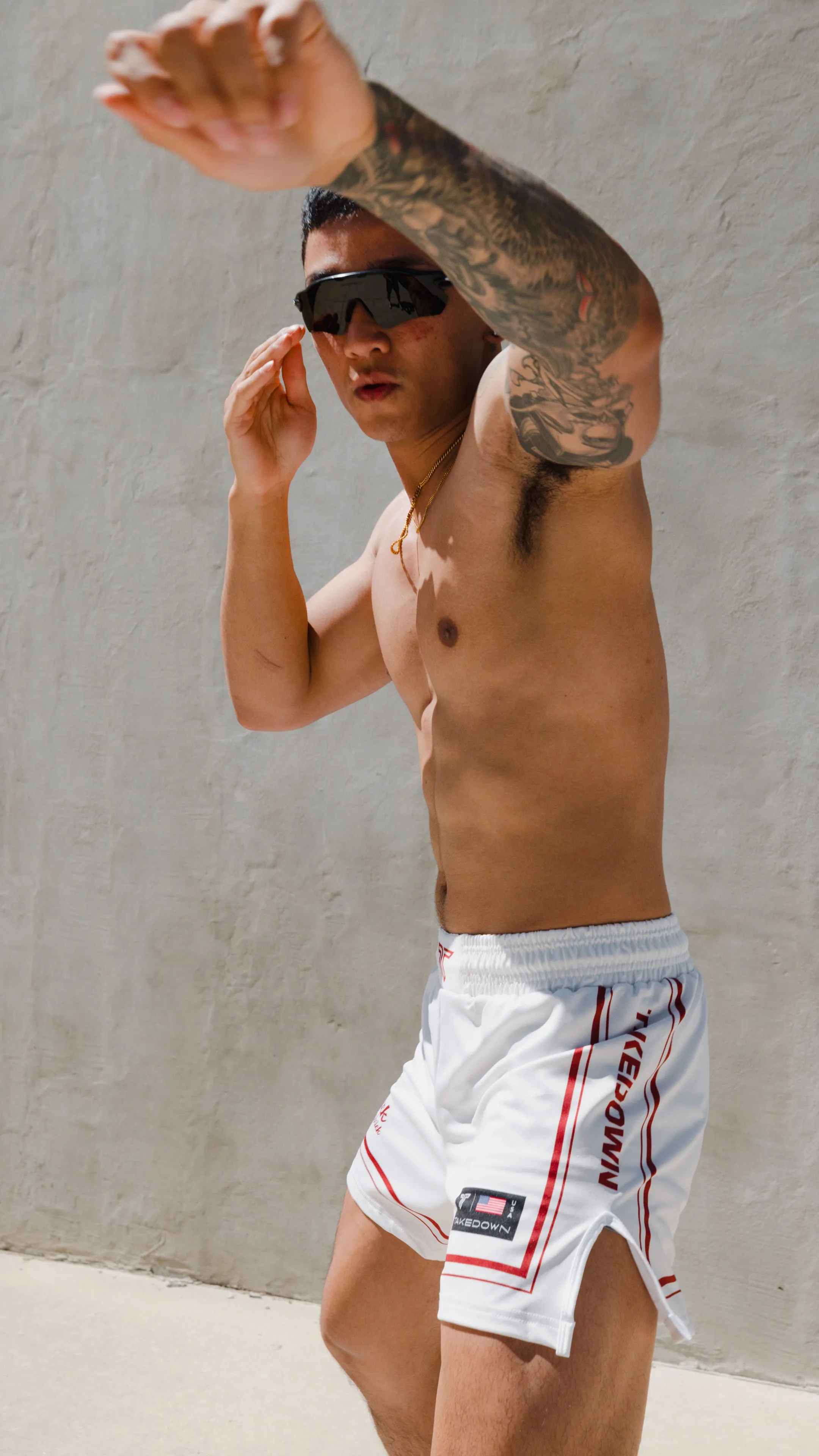 Brick By Brick Fight Shorts - Vintage White (5"&7" Inseam)