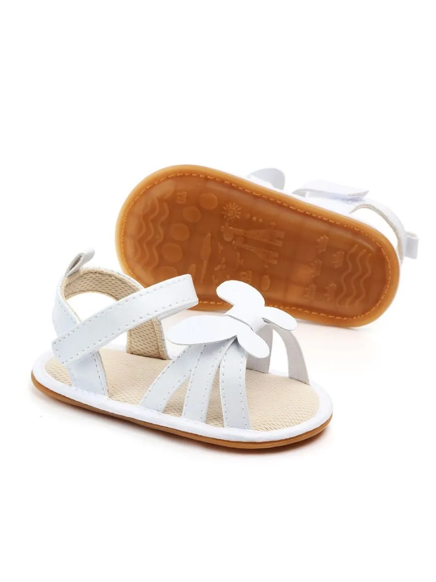 Butterfly Style White First Start Crib Sandals