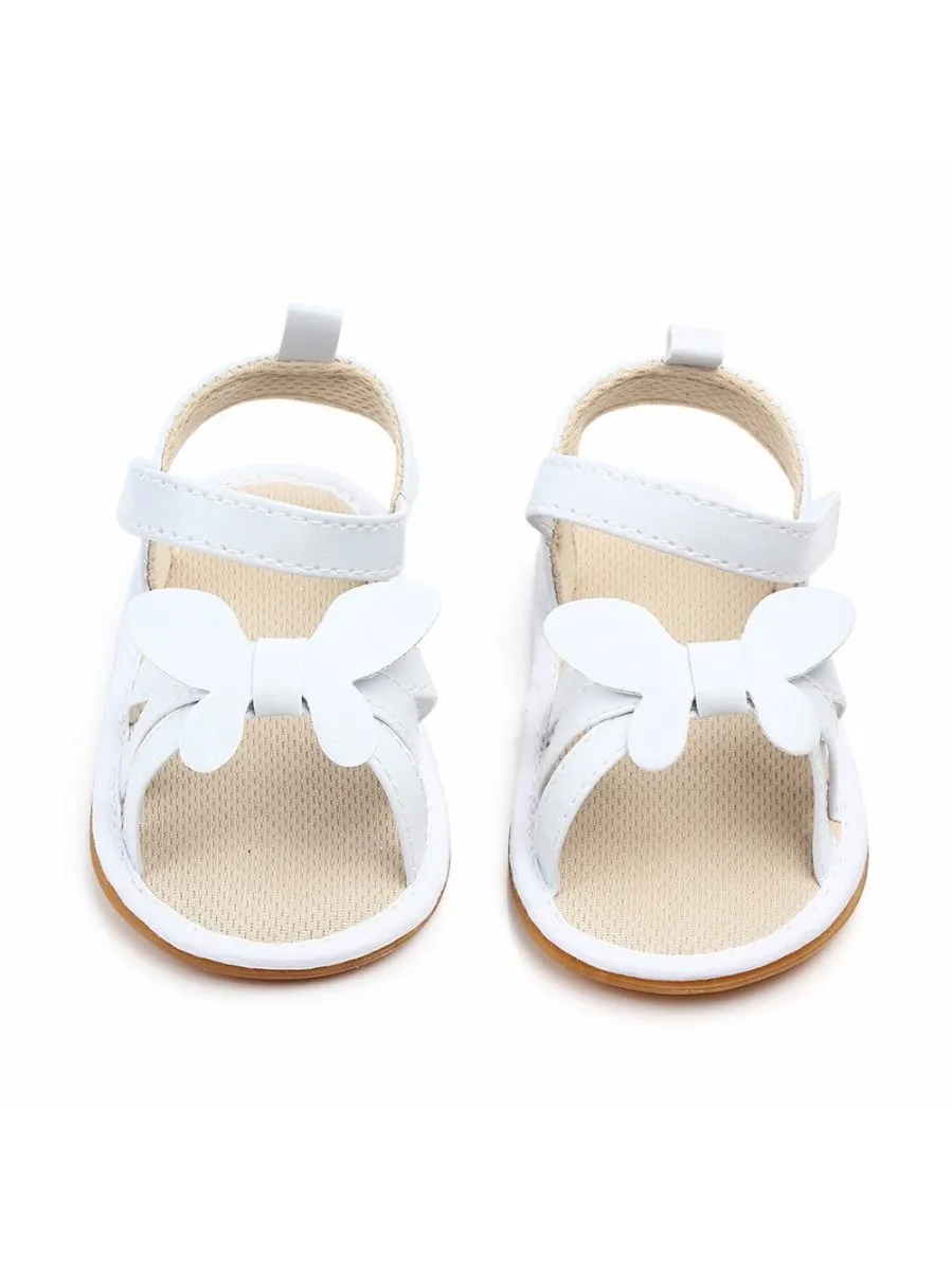 Butterfly Style White First Start Crib Sandals