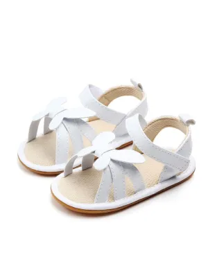 Butterfly Style White First Start Crib Sandals