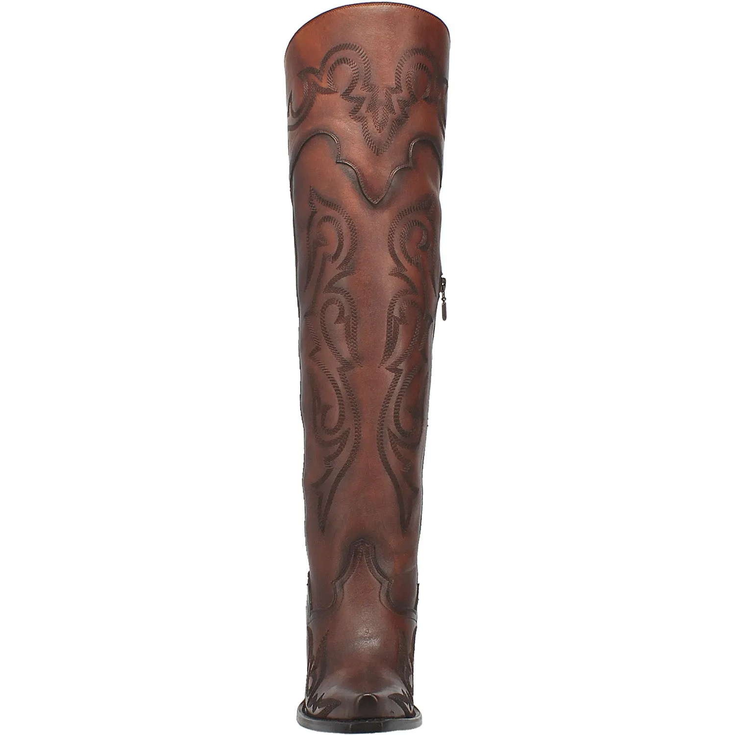 Dan Post Womens Seductress Over-The-Knee Boots Leather Chestnut