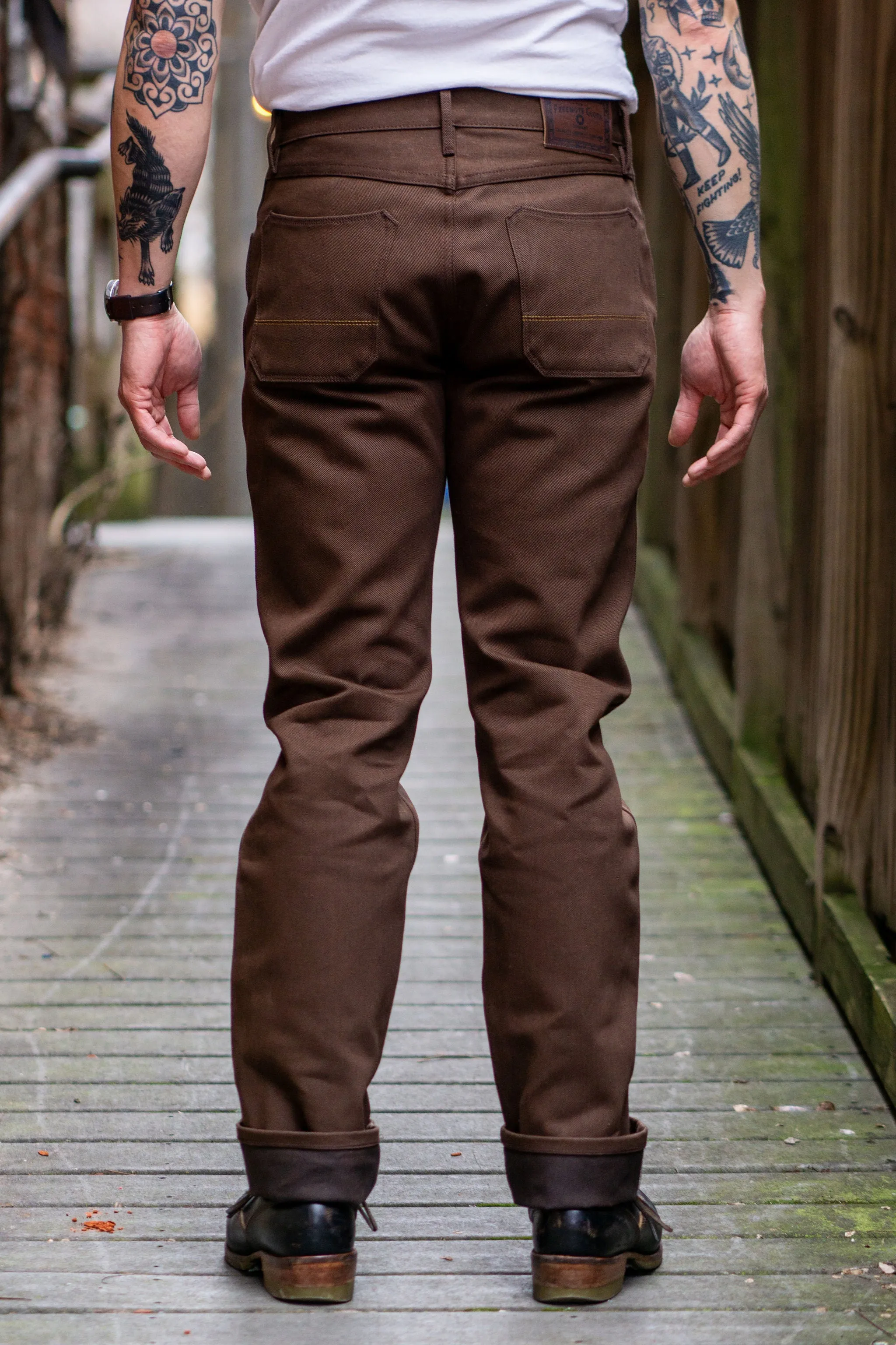 Freenote Cloth Wilkes - 15oz Dark Brown Denim