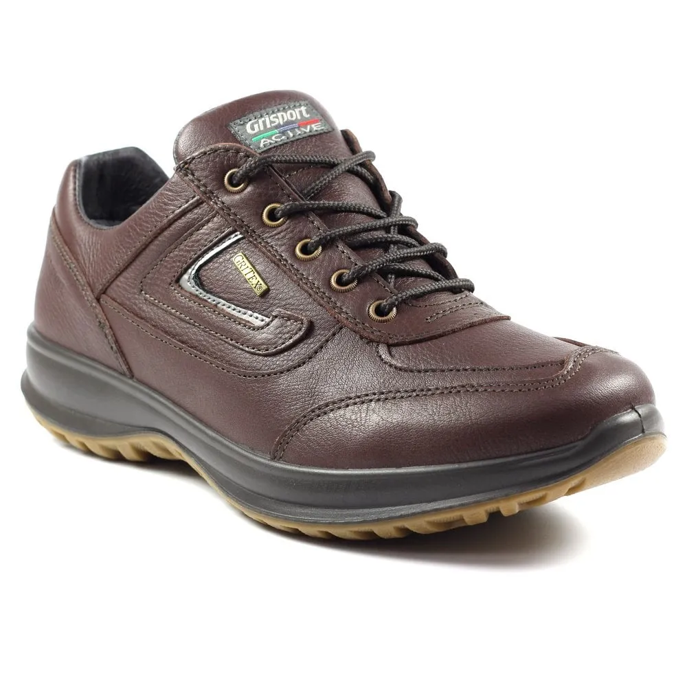 Grisport Airwalker Brown Shoes Leather Walking Shoe Water Resistant Comfort