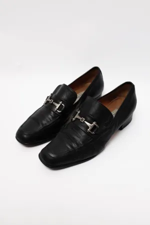 ITALY BLACK LEATHER VINTAGE LOAFERS 41