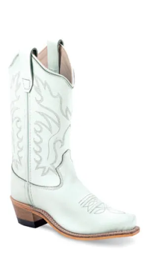 Jama Girls White Cowgirl Snip Toe Boots Style CF8225