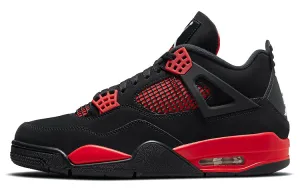 Jordan Air Jordan 4 Vintage Basketball Unisex Sneakers, Black/Red