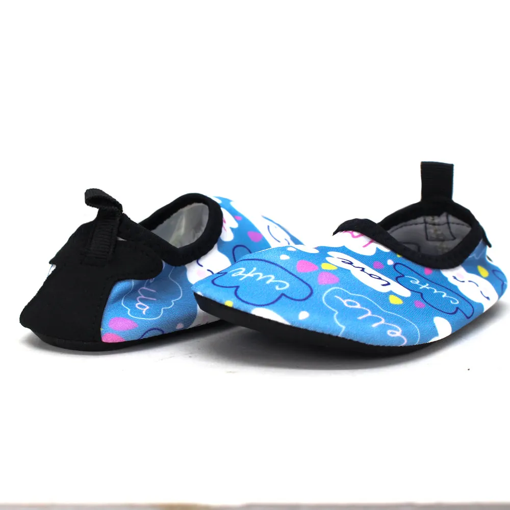 Kid's Girl Clouds Print Water Shoes,Blue