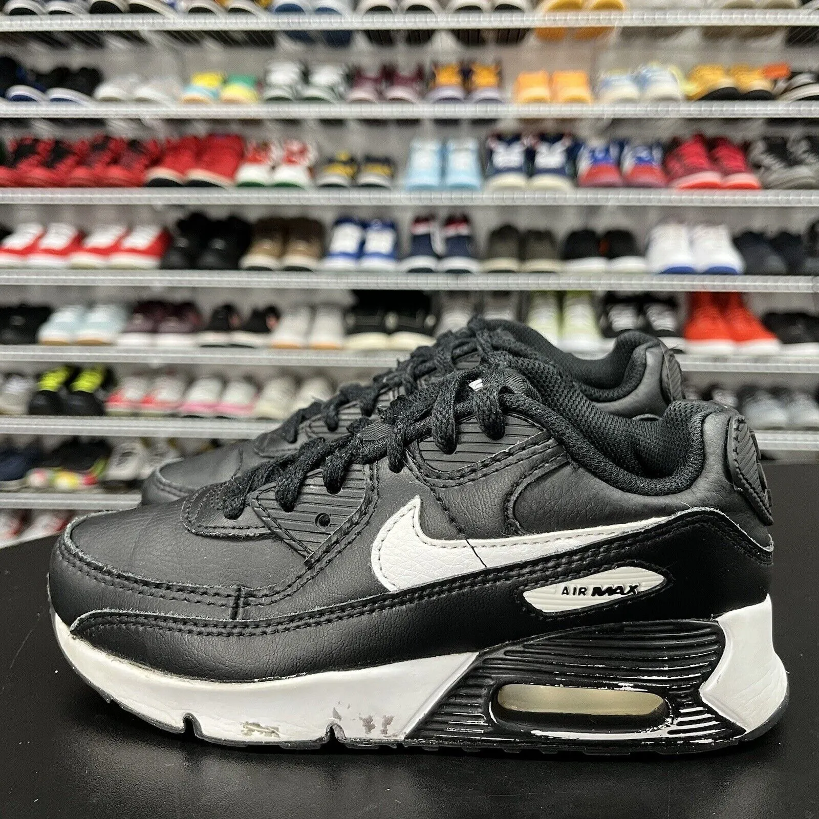 Nike Air Max 90 Black White PS Sneakers CD6867-010 Youth Size 1.5Y