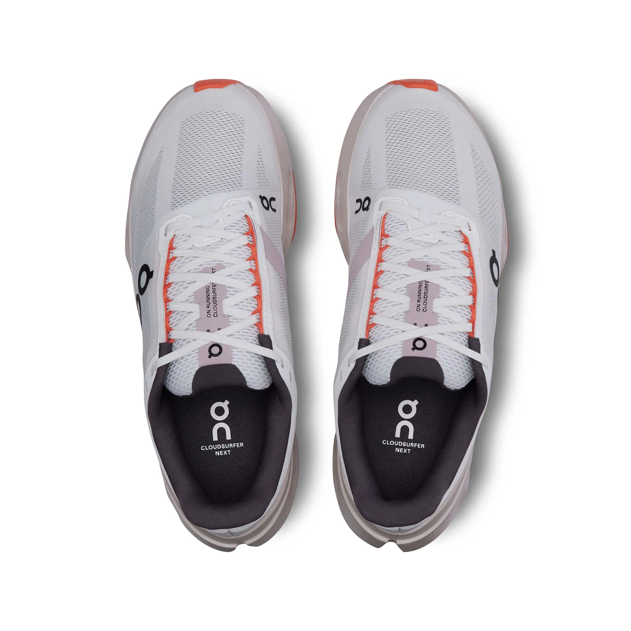 On | Women's Cloudsurfer Next Running Shoes - White/Flame