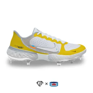 "Canary Yellow OW" Nike Alpha Huarache Elite 3 Low Cleats by Stadium Custom Kicks