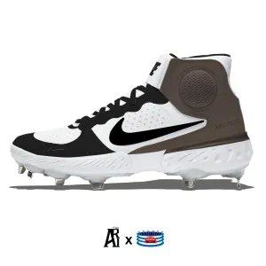 "Mocha" Nike Alpha Huarache Elite 3 Mid Cleats by Stadium Custom Kicks