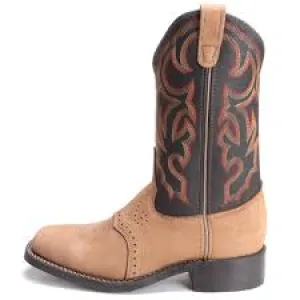 Stockman Cowboy Boot - Light Tan / Black