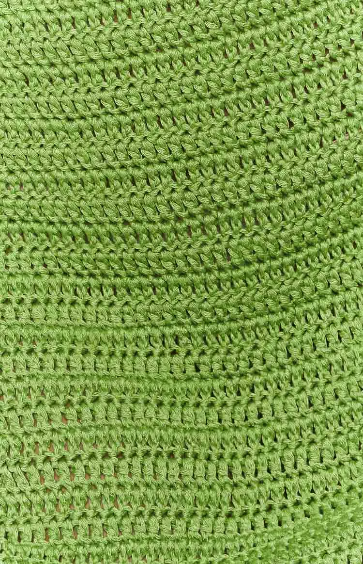 Sunny Green Crochet Mini Skirt