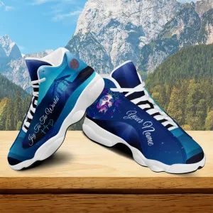 Teesdily | Customized Jesus Nativity O Holy Night Basketball Shoes, Jesus Art Running Shoes, Unisex Shoes With Thick Soles