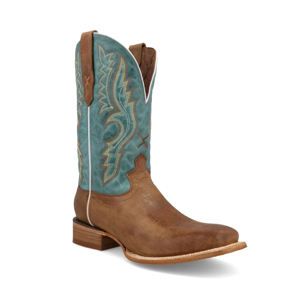 'Twisted X' Men's 12" Rancher Western Square Toe - Cashew / Blue Grass