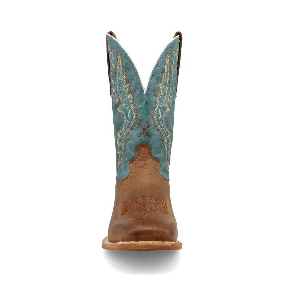 'Twisted X' Men's 12" Rancher Western Square Toe - Cashew / Blue Grass