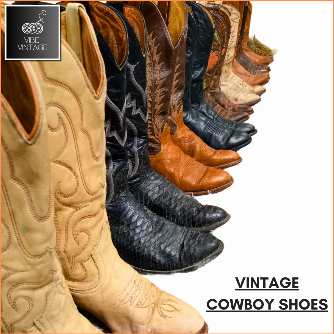 VINTAGE COWBOY BOOTS - 10 PCS