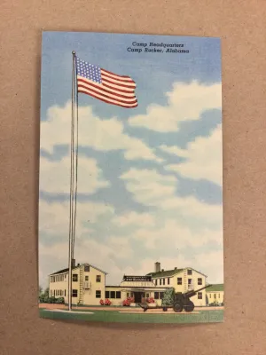 VINTAGE - Post Card - Camp Headquarters, Camp Rucker, Alabama