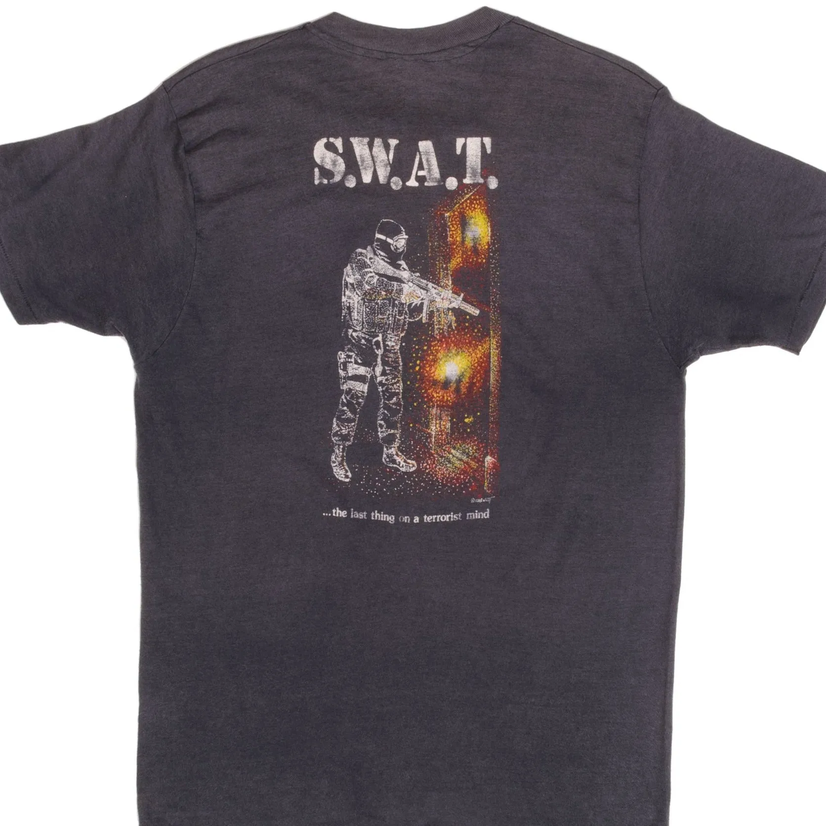 VINTAGE SWAT TEE SHIRT 1990S SIZE SMALL MADE IN USA