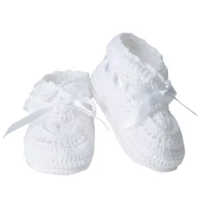 White Hand Crochet Bootie