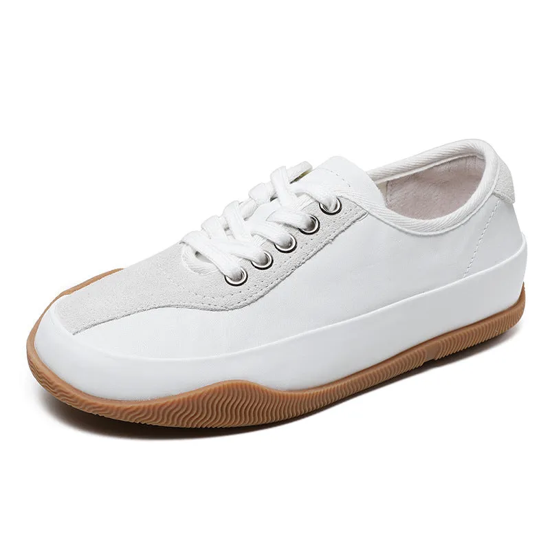 Women Minimalist Soft Leather Casual Training Sneakers