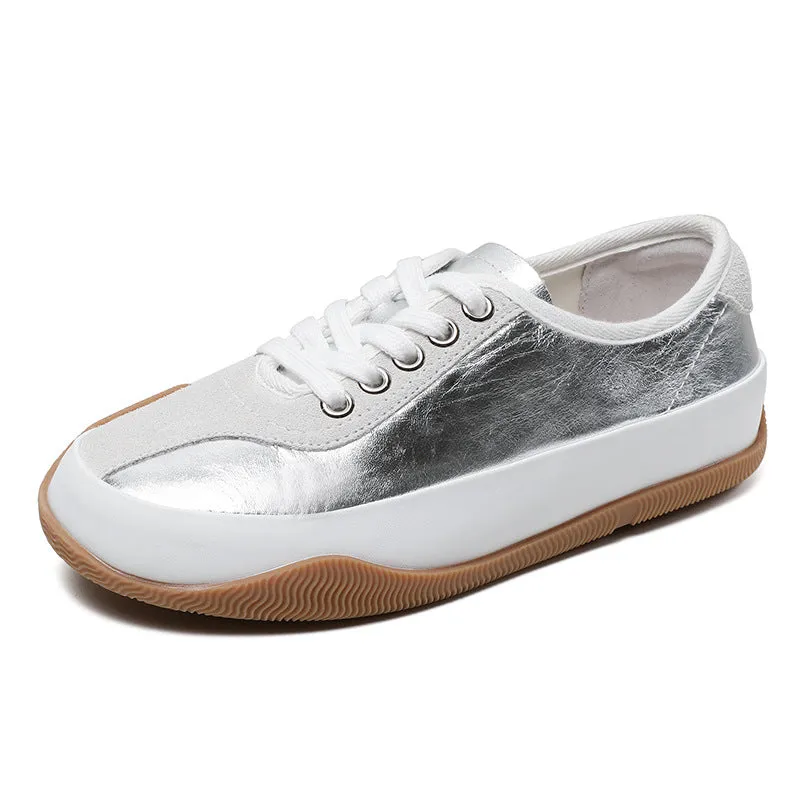 Women Minimalist Soft Leather Casual Training Sneakers